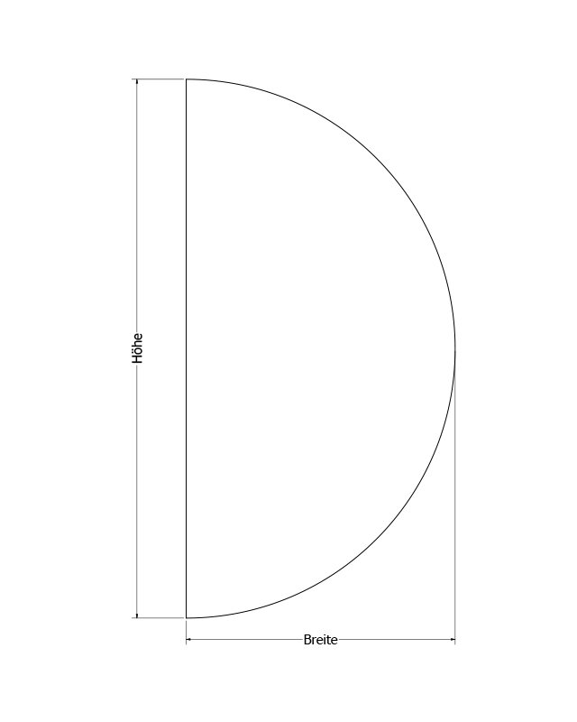 Spiegel Halbrund nach Mass