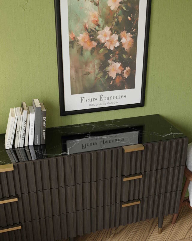Dekorglasplatte f&uuml;r Kommode und Sideboard - D1