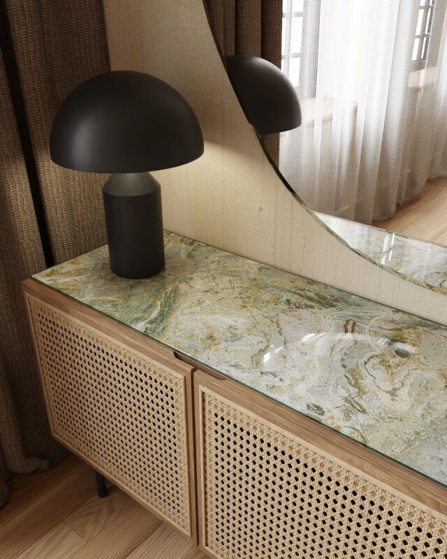 Dekorglasplatte f&uuml;r Kommode und Sideboard - D5