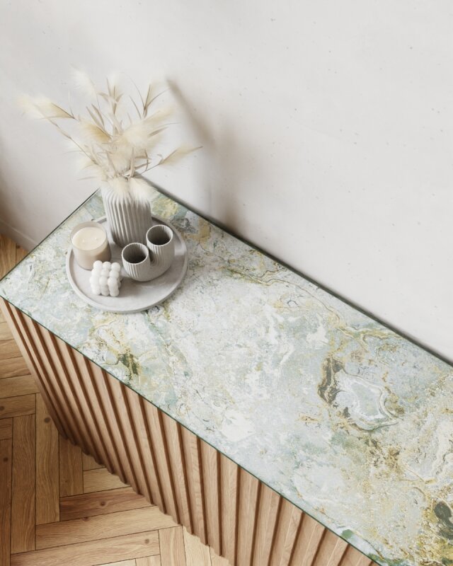 Dekorglasplatte f&uuml;r Kommode und Sideboard - D5