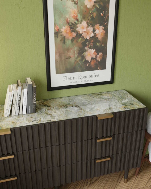 Dekorglasplatte f&uuml;r Kommode und Sideboard - D5