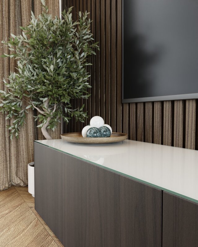 Glasplatte f&uuml;r Kommode und Sideboard - Farbe Weiss