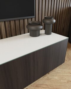 Glasplatte f&uuml;r Kommode und Sideboard - Farbe Weiss