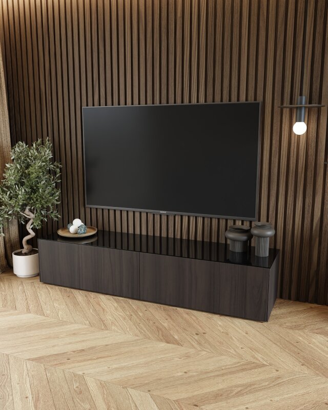 Glasplatte f&uuml;r Kommode und Sideboard - Farbe Schwarz