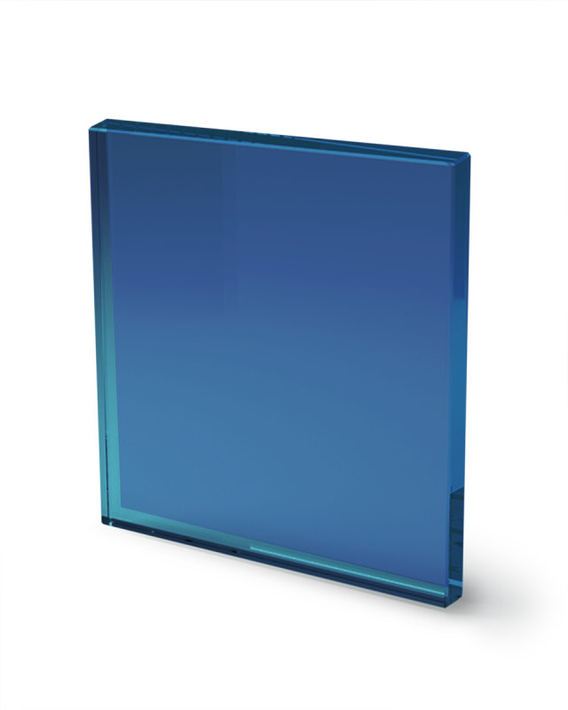 Glasplatte f&uuml;r Kommode und Sideboard - Farbe Enzianblau