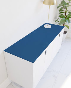 Glasplatte f&uuml;r Kommode und Sideboard - Farbe Enzianblau