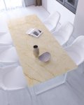 Dekorglas Tischplatte nach Mass - Marmor Beige