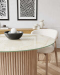Dekorglas Tischplatte nach Mass - Marmor Beige