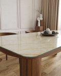 Dekorglas Tischplatte nach Mass - Marmor Beige