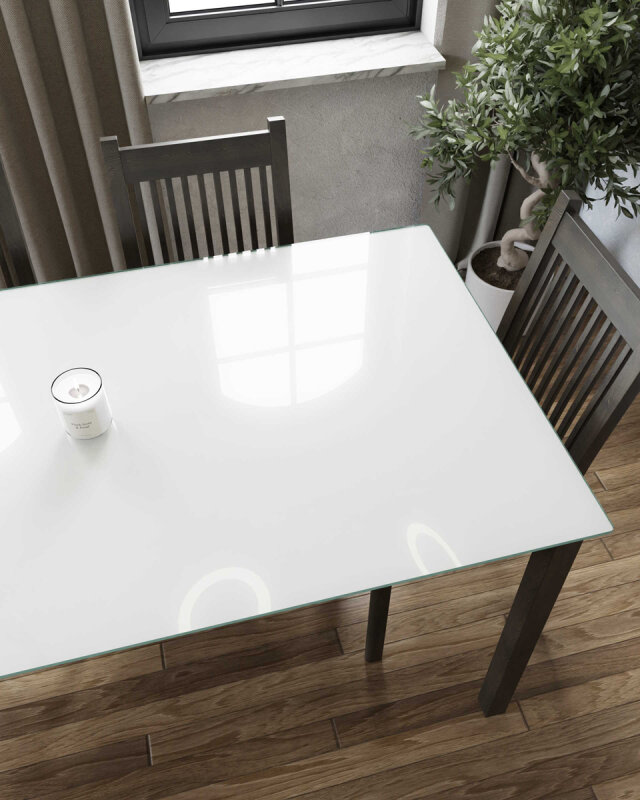 Glas Tischplatte nach Mass - Farbe Verkehrsweiss
