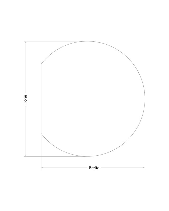 Spiegel Kreisanschnitt nach Mass
