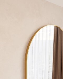 Evox - ovaler Spiegel mit goldenem Alurahmen