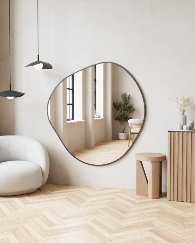 Spiegel Toulon mit schwarzem Metallrahmen