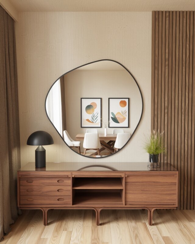 Spiegel Toulon mit schwarzem Metallrahmen