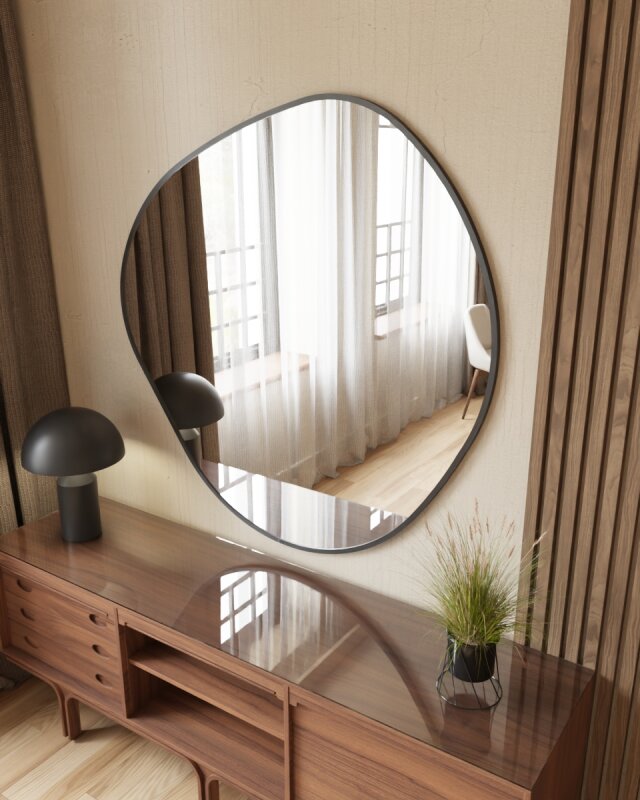 Spiegel Toulon mit schwarzem Metallrahmen