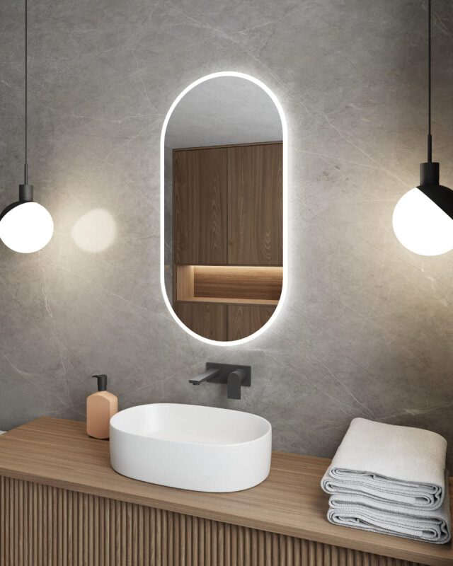 Arven - ovaler LED Badspiegel